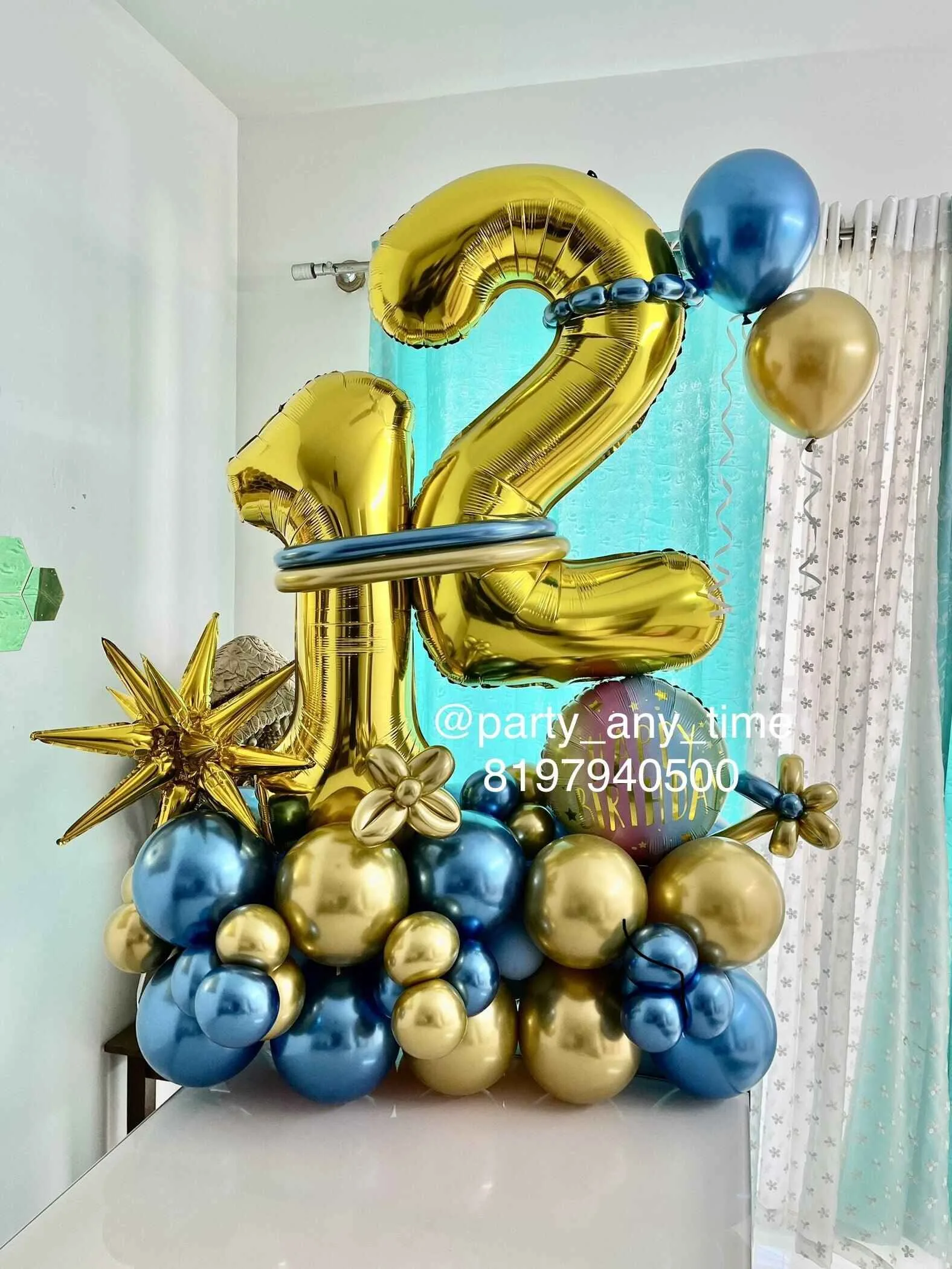 12year birthday helium balloon bouquet