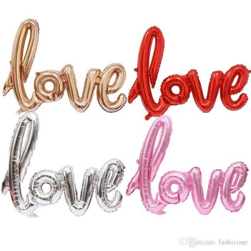 LOVE Foil Balloons – 4 Colors