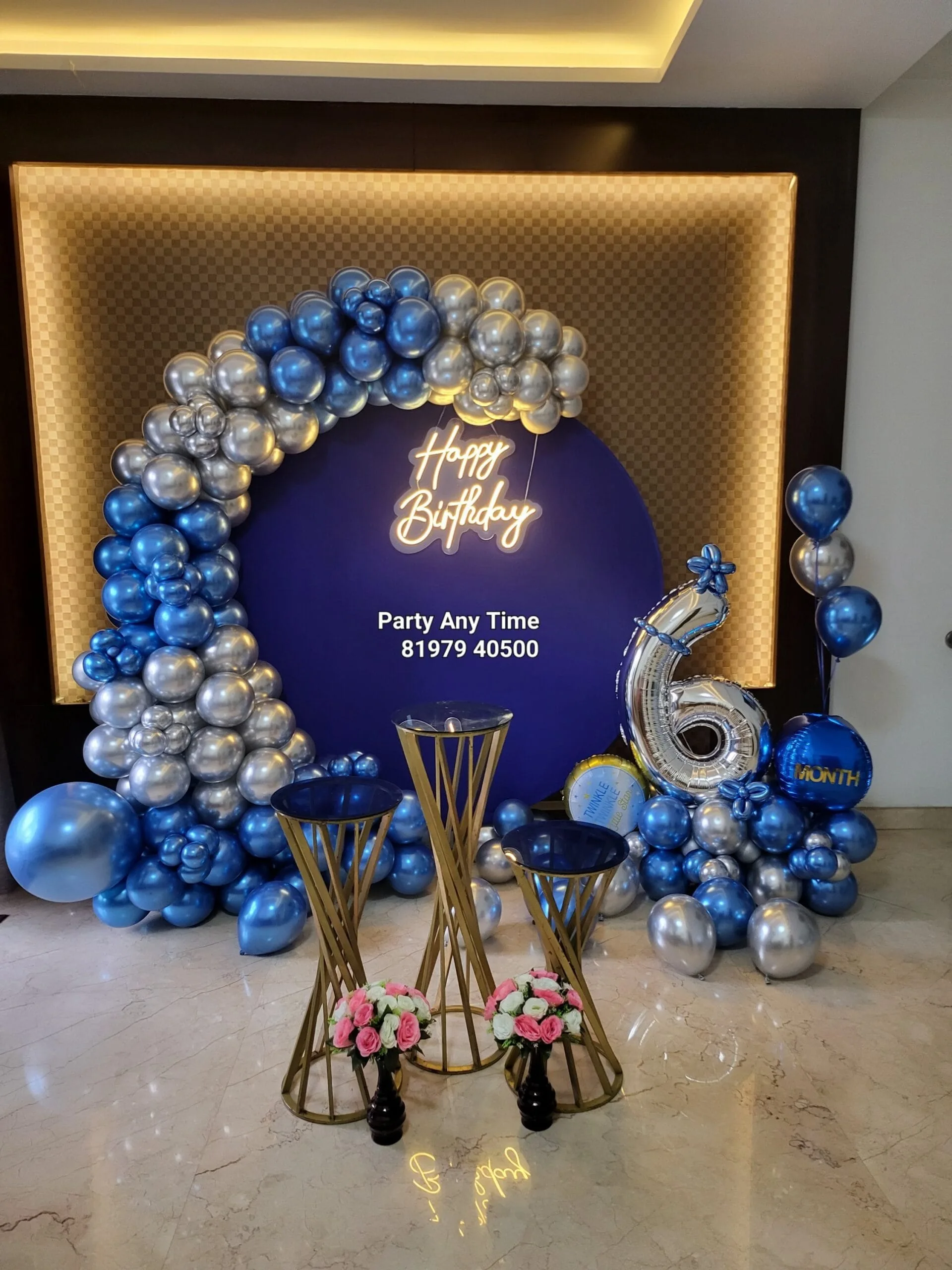 blue and silver chrome balloons - Image 2