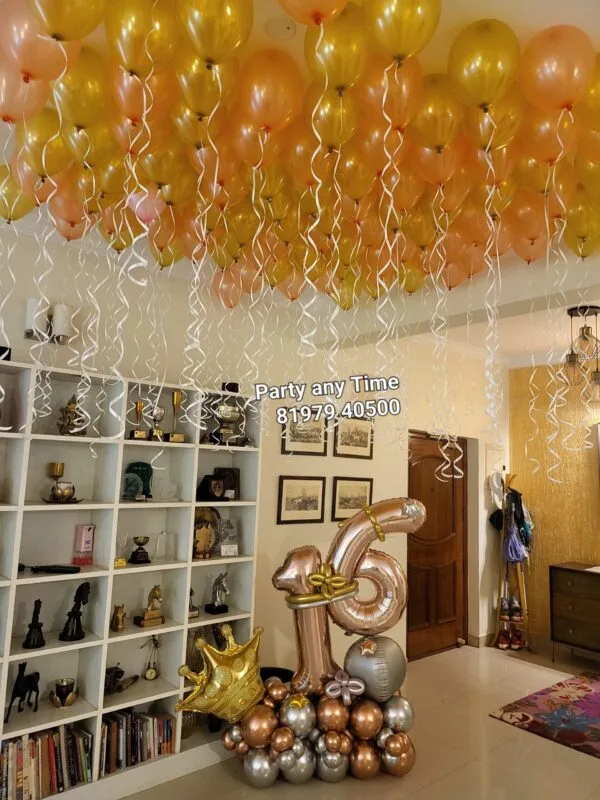 100 helium Balloons and number bouquet