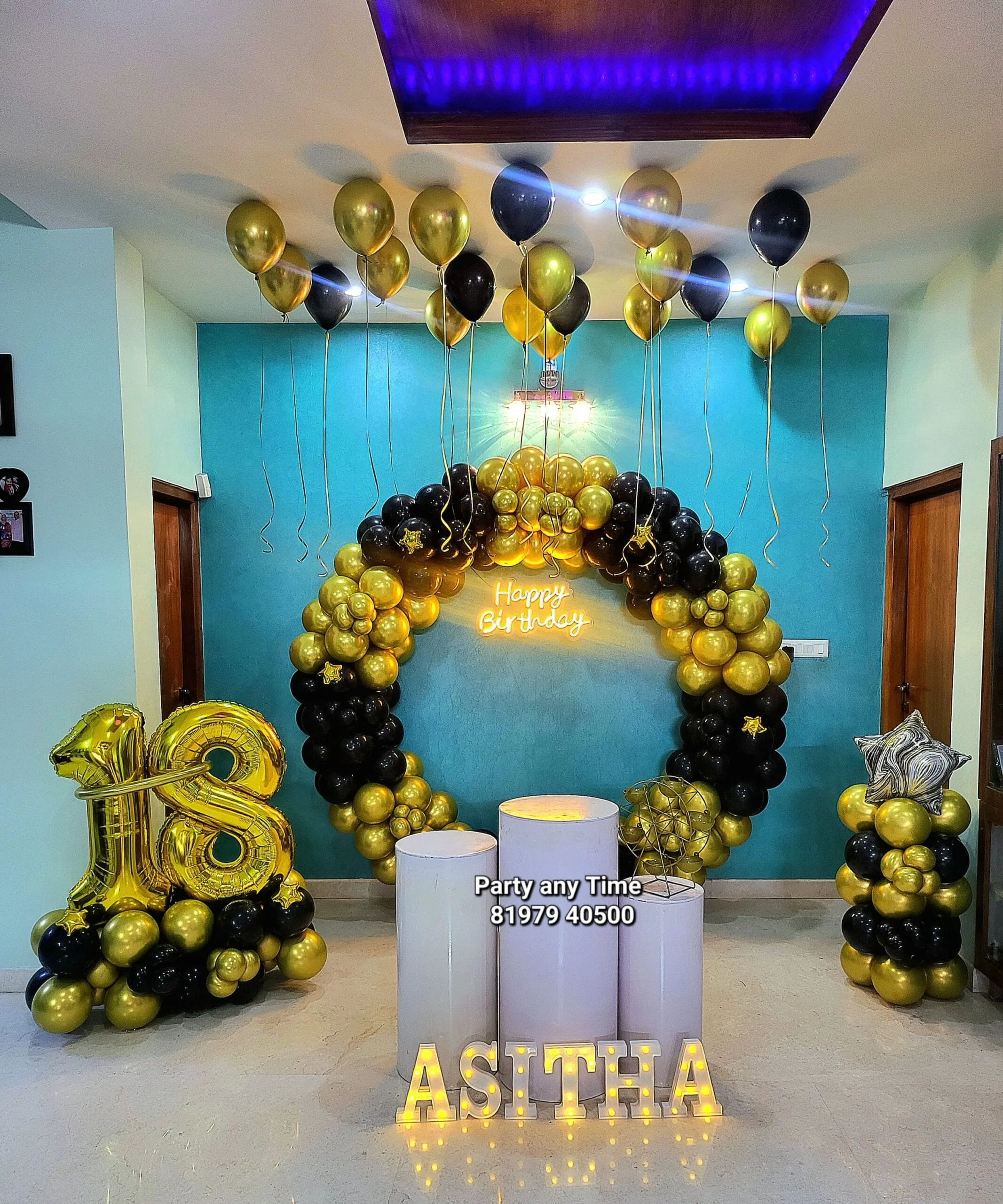 gold and black with number decoration