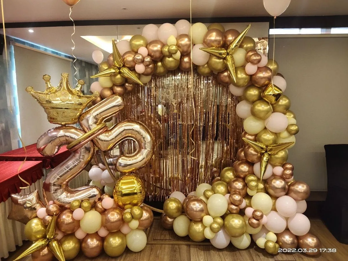 25th birthday chrome balloon decoration