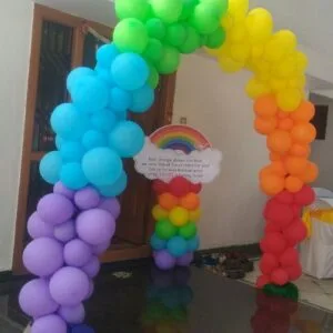 Organic Rainbow Balloon Arch