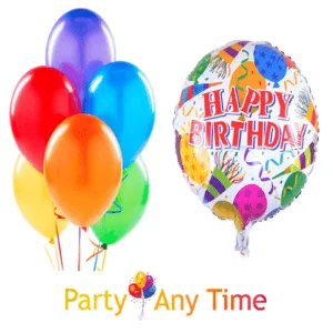 helium balloons 10 + happy birthday foil balloon Combo Package