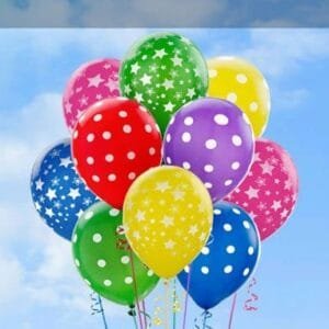 10 Polka Doted Helium Balloons