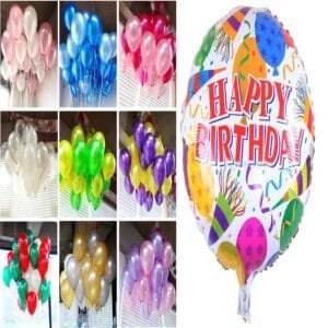 Happy Birthday Foil Balloon+40 Helium Balloons