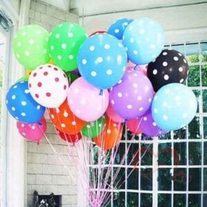 Polka Doted 10 Helium Balloons