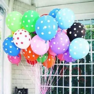 Polka Doted 10 Helium Balloons