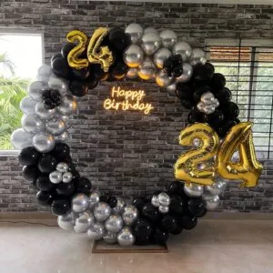 Black and silver combo balloons decorations