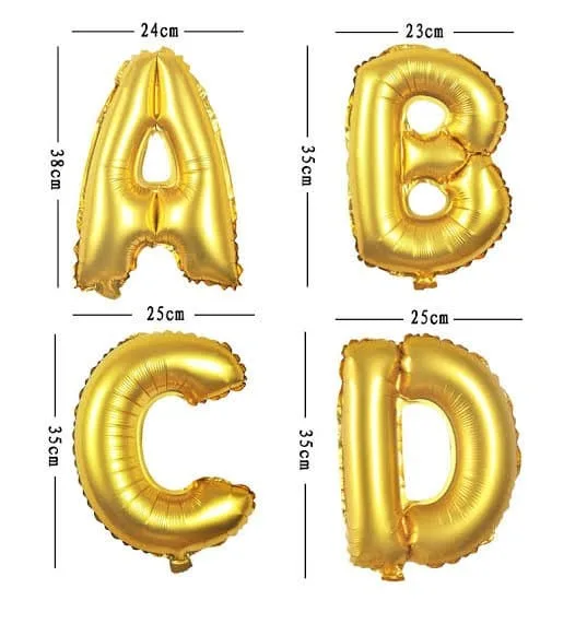 Alphabets Gold Foil Balloons - Image 2