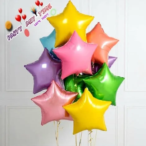 10 Star/heart foil balloons - Image 2